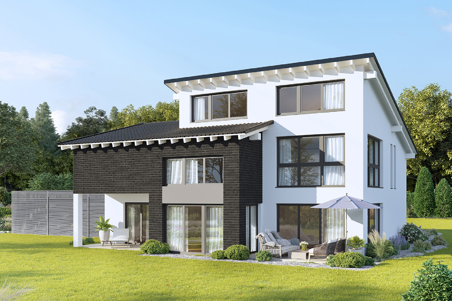 FAVORIT Massivhaus mit Pultdach - Pultdachhaus